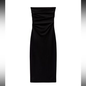 FITTED MIDI BANDEAU DRESS!